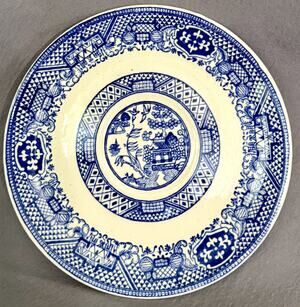 Unmarked Unstamped Blue Willow Pattern ~6” Saucer Plate Blue & White